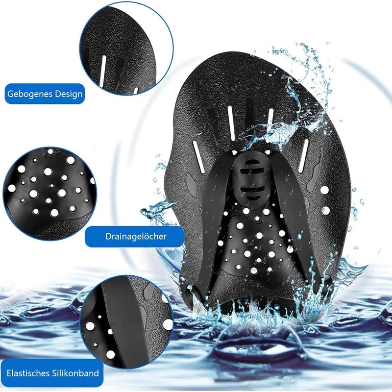 KOMUNJ 1 Pair Hand Paddles for Swimming, Swimming Paddles with