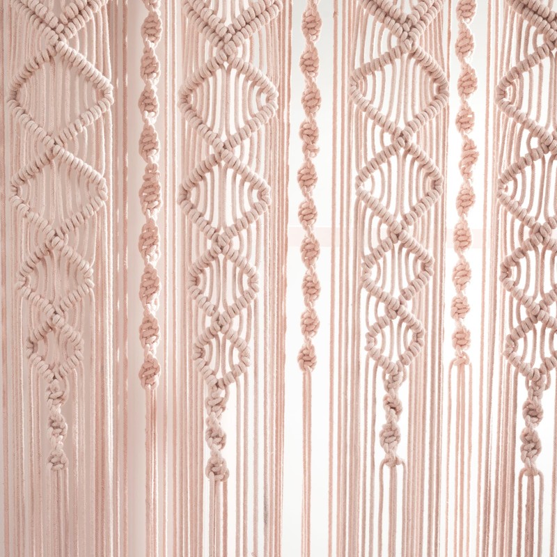Lush Decor Boho Macrame Textured Cotton Window Curtain Panel Single