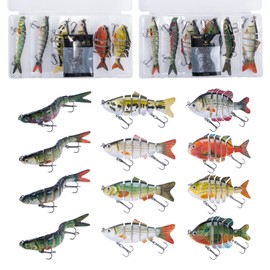 Goture Multi-Section Lure 8CM-10CM 11g 15.6g 18g 18.4g 24g Joint Lure Freshwater Saltwater Bass Fishing Lure Swimbait for Bass Trout Crappie Walleye Pike Bluegill Salmon Fishing Lover Gift Fishing Gear Gift Fishing Tackle Jig Head Sea Bass Lure Jig R STATE