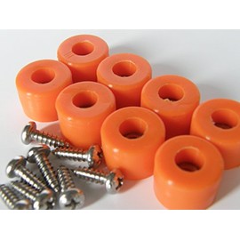 Rubber Bumper Feet 5/8" DIA with Stainless Screws QTY 8, 24 (Black, White, Brown) (8, Orange)