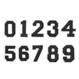 MECCANIXITY 30 Pcs Iron on Number Patches, Number Patches Iron on 1.5 Inch Black Small Numbers for Clothing Embroidered Patches for Clothes Hats Socks DIY