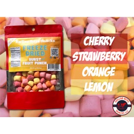 Hollar Boys Snacks Freeze Dried Burst Fruit Punch Candy Resealable Bag (4oz)