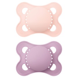 MAM MAM Original Matte Pacifier (2 pack, 1 Sterilizing Pacifier Case), Pacifiers 0-6 Months, Baby Girl Pacifier, Best Pacifiers for Breastfed Babies, Sterilizing Storage Case