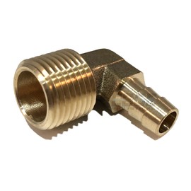 EDGE INDUSTRIAL 3/8" Hose ID to 1/2" Male NPT MNPT 90 Degree Elbow Brass Fitting Fuel / AIR / Water / Oil / Gas / WOG (Qty 01)