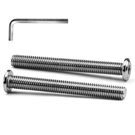 M8 x 80mm 20 PCS Flat Head Hex Socket Cap Screws Bolt, Furniture Bolts, 304 Stainless Steel 18-8, Full Thread (with Hex Spanner)