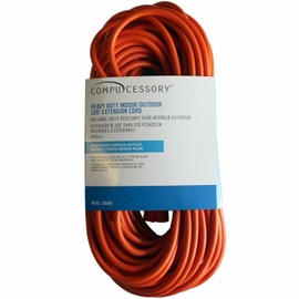 Compucessory 25150 Heavy Duty Extension Cord, 100-Ft , Orange