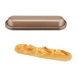 Tefal Creabake J3087304 Non-Stick Baking Mould for Small Baguettes, Easy Removal, Stackable, Easy Storage, Baking Pan, Set of 3