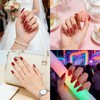 24Pc Short Press on Nail Stickers for Women, French Polka