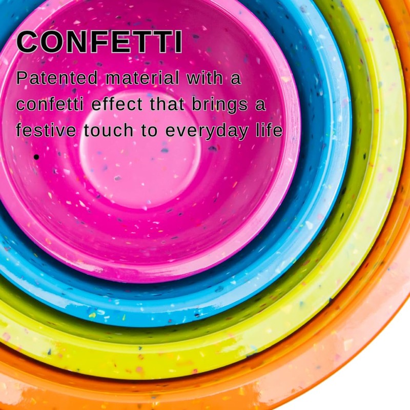 Confetti Nesting Mixing Bowls Set - 4-Piece Colorful Kitchen Bowls