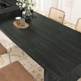 EPPKILY Black Wood Contact Paper Peel and Stick Wood Grain Wallpaper Peel and Stick Countertops Waterproof Contact Paper for Kitchen Cabinet Vinyl Wrap Table Self Adhesive Contact Paper 15.7"×118"