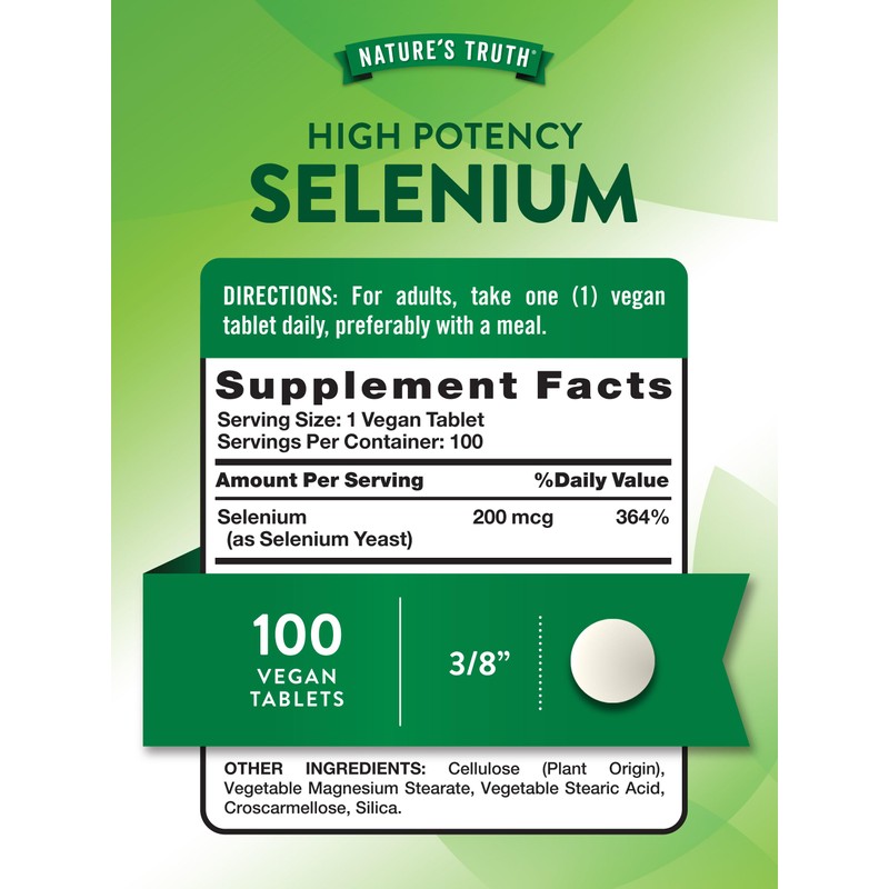 Nature's Truth Selenium 200 mcg Supplement | Essential Mineral High