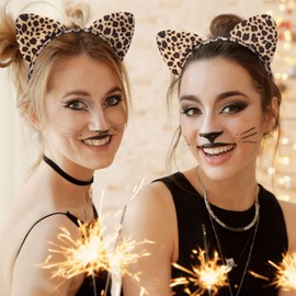 WILLBOND Ohren Stirnband Set Ohren Schwanz Fliege Tier Kleid Set Kostüm Party Dekoration Zubehör