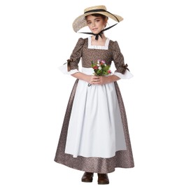 California Costumes, American Colonial Dress, Child, Brown/White, X-Large