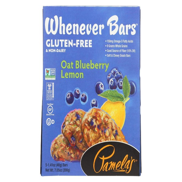 Pamela's Oat Blueberry Lemon Whenever Bars, 5 ct