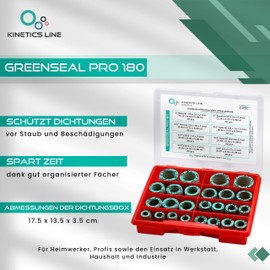 KINETICS LINE Gasket Set with 320 Fibre Flat Seals (Sealing Box with 3/8 Inch to 1 Inch) Fibre Gaskets for Plumbing, Heating, Air Conditioning, Ventilation, Piping and Garden (max. 180 °C)