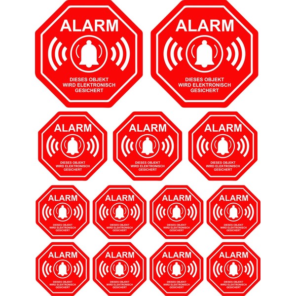 13 Stickers – Alarm Security – Sticker Sheet – Burglary