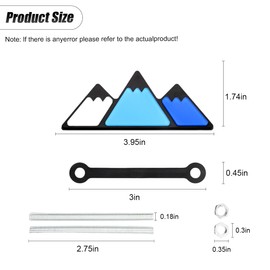 UHANBUT Car Tri-Color Grille Emblem, Waterproof Vehicle Bumper Snow Mountain Insert Badge Decal, Universal Automotive Exterior Decoration Accessory for 4Runner Tacoma (Blue)