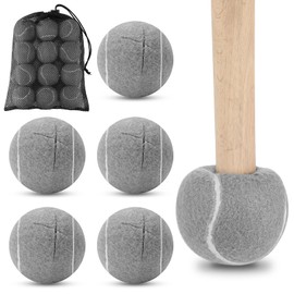 12 Pcs Tennis Balls for Chairs Glide Balls Precut Tennis Balls Bulk Tennis Ball Chair Leg Floor Protectors Tennis Ball Chair Foot Covers with Storage Bag for Furniture Legs and Floor Protection, Gray