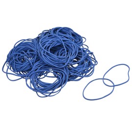sourcing map Rubber Band Stretchable Rubber Elastic Band Blue 2inch Dia 0.06inch Thick for Home Office Pack of 800