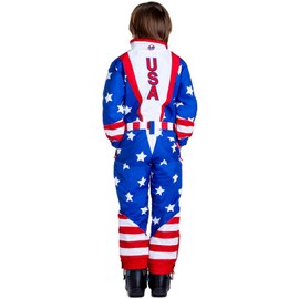 Tipsy Elves American Flag Ski Suit for Kids Boys and Girls Red White and Blue Size S