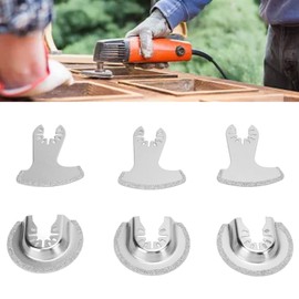 Diamond Multi Tool Saw Blades, Standard Size Oscillating Blades, Pack of 6, Wear-Resistant for Grinding and Shaping Stones
