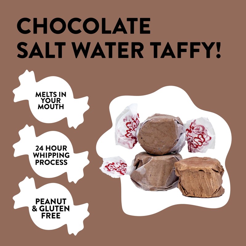Taffy Town Saltwater Taffy- Chocolate | Gourmet Taffy| Nougat-Style Candy|