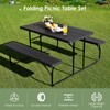 renatone Folding Picnic Table, Black