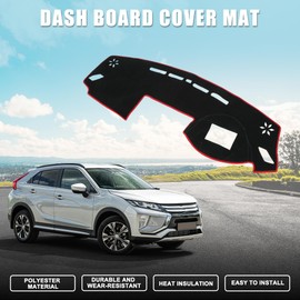 TUCKBOLD Compatible with Mitsubishi Eclipse Cross 2017-2022 Dashboard Cover Head Up Display Non Slip Front Dashboard Cover Mat Red 1PC
