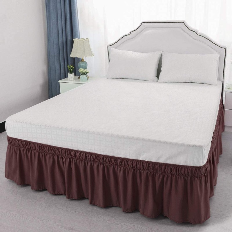 PiccoCasa Elasticated Bed Skirt Ruffled Bed Base Wrap Around Bed