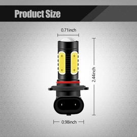 jeseny 2 PCS 9005 9006 LED Fog Light Bulbs 6000K Cool White Fog Lights Super Bright, DRL, Tail Lights (White)