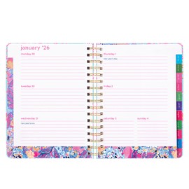 Lilly Pulitzer Large Monthly Planner August 2025 - December 2026, Monthly Agenda & Calendar, Stickers, Pockets, & Spiral Binding (Royal Coral)