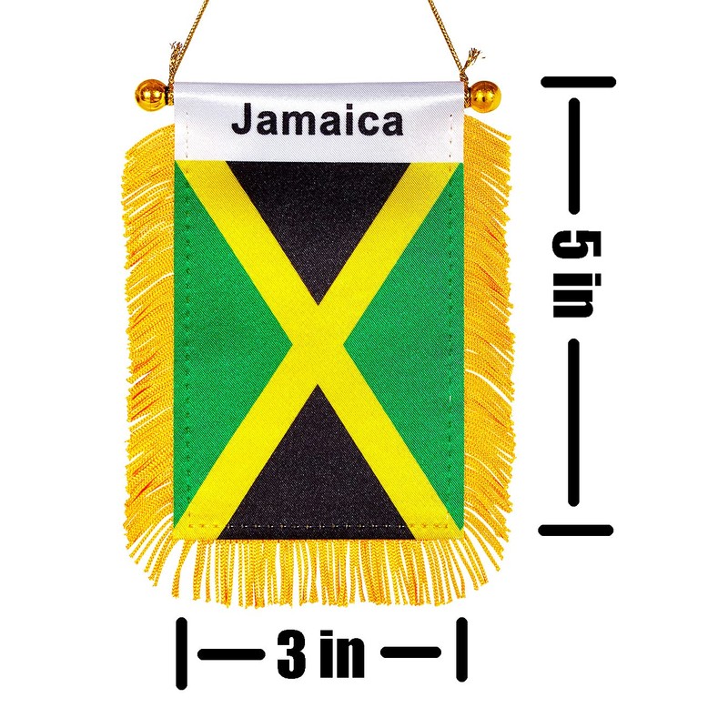 ZXvZYT 2 Pack National Car Window Flag (Jamaica)