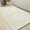 COCOER Waffle Bath Mat, Super Absorbent Bathroom Mat with Tassels,