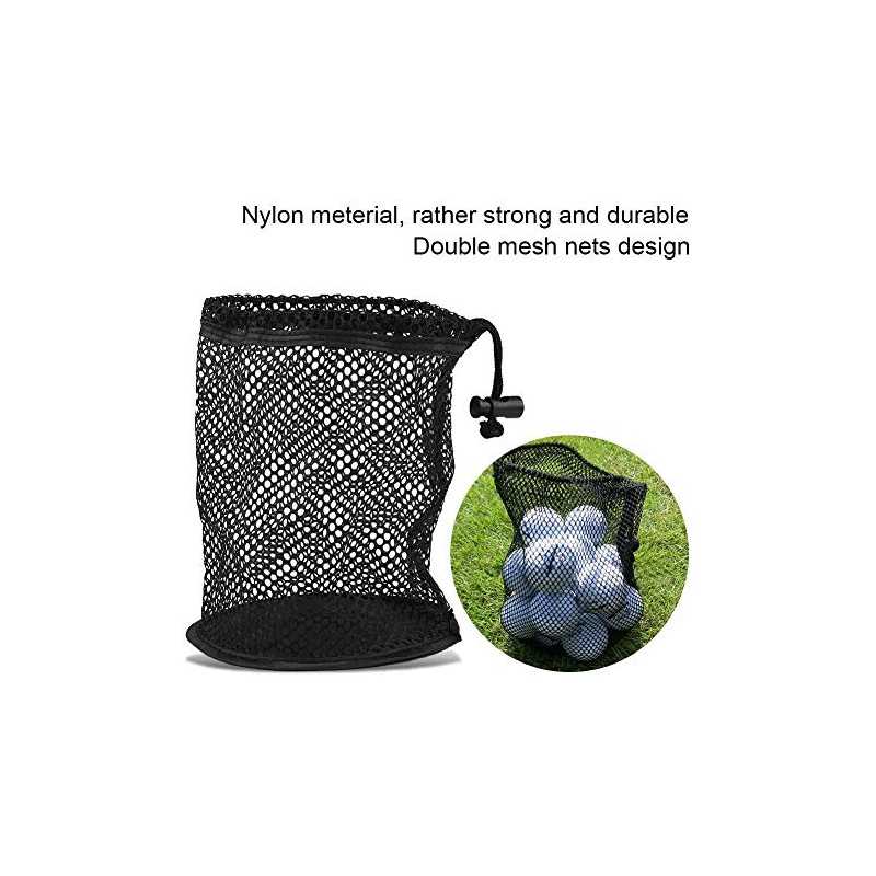 Dwawoo Golf Ball Mesh Bag, Nylon Golf Ball Drawstring Holder