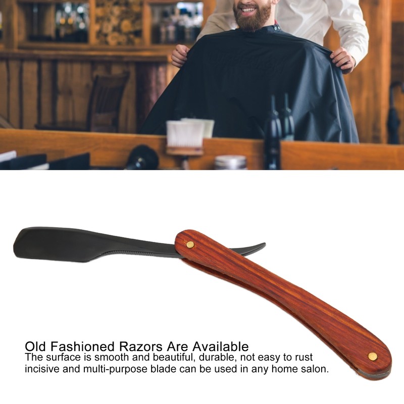 Old Fashioned Folding Barber Straight Edge Razor Rosewood Men's Shaving