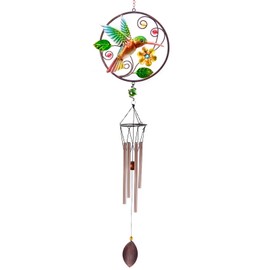 CREATIVE DESIGN Wind Chimes, 32''H Hummingbird Wind Chimes, Portable Metal Garden Wind Chimes for Home Garden Decoration