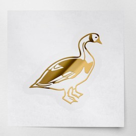 Decal Stickers of Standing Canadian Goose (Metallic Gold) (Set of 2) Luxury Weatherproof Vinyl Decal Stickers for Laptop Desktop Smartphone Car Dirt Bike Wall Room Mason Jar - ANDstic512366GO