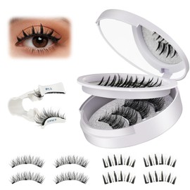 vantisan Pestañas Magneticas Naturales, Pestañas Postizas, Pestañas Magnéticas con Aplicador de Pestañas, Reutilizables, Fáciles de Aplicar, Sin Pegamento -2 Estilos
