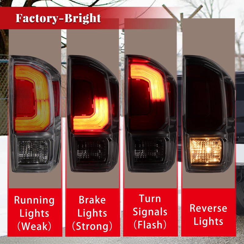 SAWVIVA Tail Light Assembly Compatible with 2016-2023 Tacoma Rear Brake