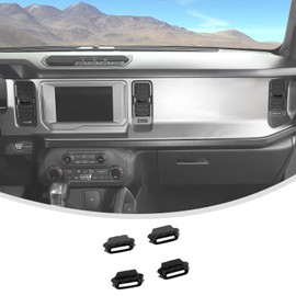 Linskip Dash Vent Insert Covers Compatible with Ford Bronco 2025 2024-2021, Air Vent Knob Trim Kit for Ford Bronco Interior Accessories(Carbon Fiber Black)