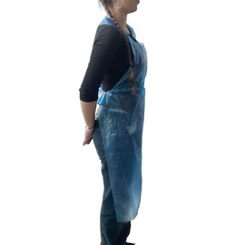 Premium Quality 50 Disposable Aprons for Adults - Blue, Plastic Aprons, Waterproof Apron - Single Use Aprons