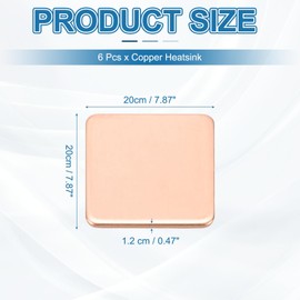 PATIKIL Copper Heatsink Pad Shims, 6 Pcs 20x20x1.2mm Copper Pad Shim IC Chipset GPU CPU Thermal Heatsink for Cooling Laptop Desktop Computer