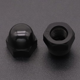 RoyceMart 1/2-13 (10 Pack) Stainless Steel Cap Nuts, Acorn Cap Dome Head Nuts US Standard, Stainless Steel 304 (18-8), UNC Coarse Thread, Black Coated