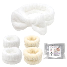 MILASIC TN-WAWB-WH Face Washing Wristband, White, Water Absorbent, Prevents Wet Sleeves, Face Washing Wristband, Water Absorbent, Turban, Facial Wash Set, Wristband, Wash, Sleeve, Stretchable,