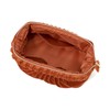 Francfranc Velour Pleated Wire Pouch, Orange with Pocket, Cosmetic Storage