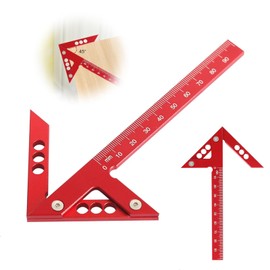 Bebochoi 90° Centre Finder, Centring Angle, Carpenter's Angle, 45° 90° Centre Finder, Carpenter's Ruler, Line Ruler, for Wood Measurement, Fitting Processing, Cylindrical Centring Angle Marking