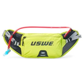 USWE Zulo Hydration Hip Pack - with Organiser and Side Pockets, Bounce Free Hip Belt, Crazy Yellow, Waist bag