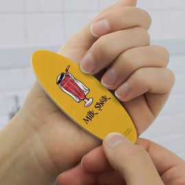 Milk Sheik Shake Funny Humor Double-Sided Oval Nail File Emery Board Set 4 Pack
