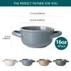 MONITO Ceramic Salad Bowl with Handles, 16 oz French Onion