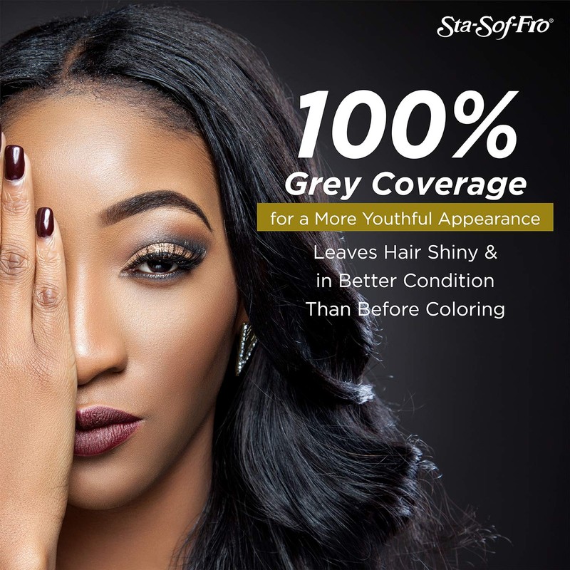 Sta Sof Fro Permanent Hair Colour Cream Tube, Shiny Black,